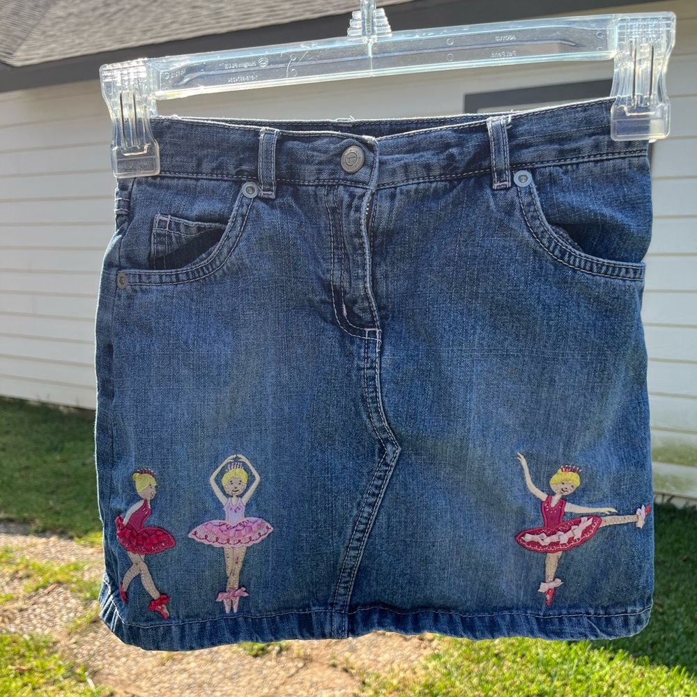Vintage Talbots Ballerinas design Kids Blue Denim skirt